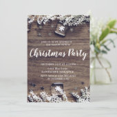 Flammes de neige en bois rustique Invitation à la  (Debout devant)