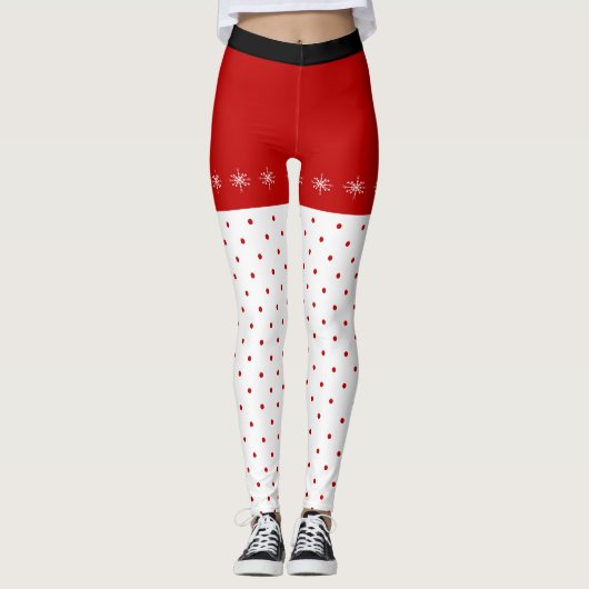 Flammes de neige et Leggings de Noël Pois (Devant)