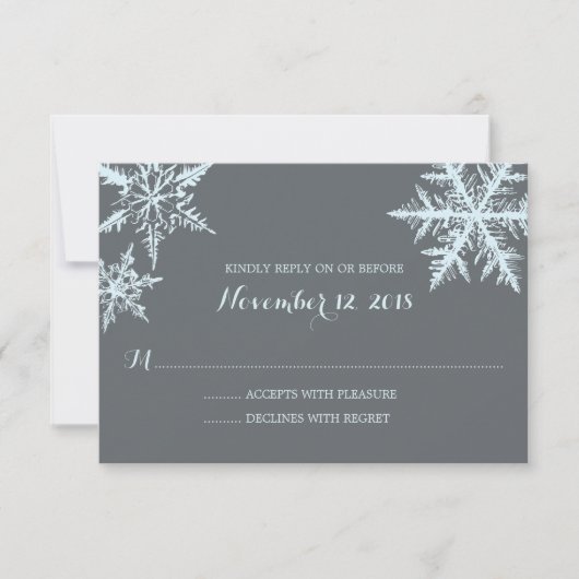 Flammes de neige gelées d'hiver | Mariage RSVP (Devant)