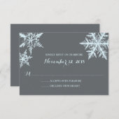 Flammes de neige gelées d'hiver | Mariage RSVP (Devant / Derrière)
