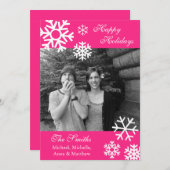 Flammes de neige multiples Carte photo de Noël Ros (Devant / Derrière)