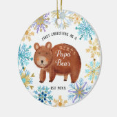 Flammes de neige Noël bleu comme ornement d'ours d (Gauche)