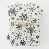 Flammes de neige noires Papier à enveloppement Mot (En situation)