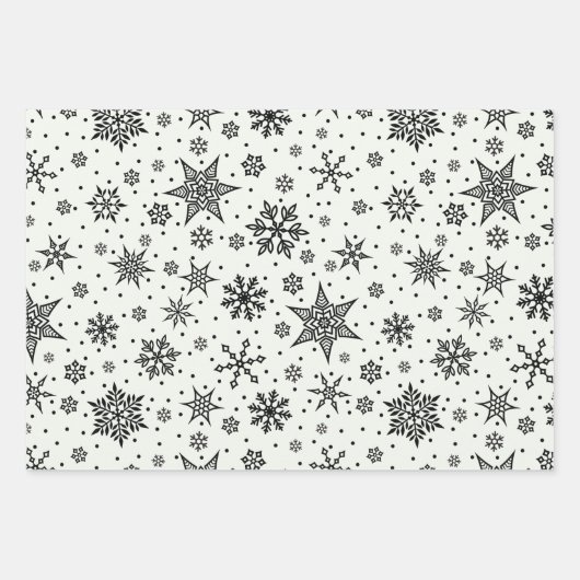 Flammes de neige noires Papier à enveloppement Mot (Devant)