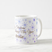 Flammes de neige personnalisées de la Mug de Noël (Devant droit)