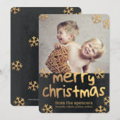 Flammes de neige rayonnantes Cartes photos de Noël (Devant / Derrière)