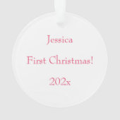 Flammes de neige roses Baby Girl First Christmas P (dos)