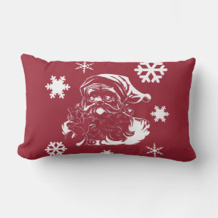 Flammes de neige Santa Claus rouge Noël oreiller à