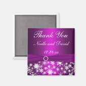 Flammes de neige violet et blanc Aimant de mariage (Recto/Verso)