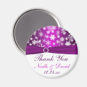 Flammes de neige violet et blanc Aimant de mariage (Recto/Verso)