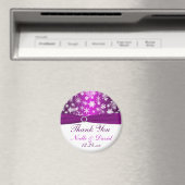 Flammes de neige violet et blanc Aimant de mariage (In Situ (Lave-vaisselle))