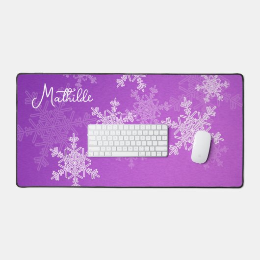 Flammes de neige violettes blanches Nom de Noël mi (Clavier et souris)