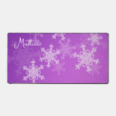 Flammes de neige violettes blanches Nom de Noël mi (Recto)