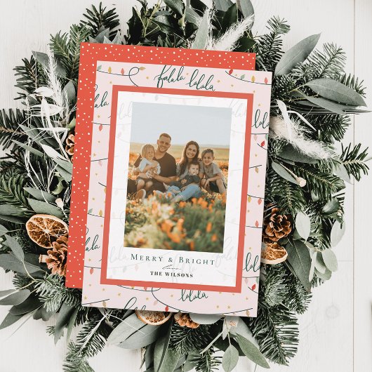 Flammes de Noël de Falalala Carte photo rose