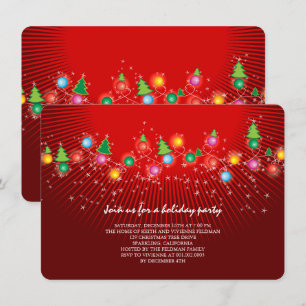 Flammes de Noël étincelantes Invitation de fête de