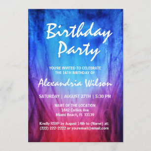 Flammes de rouge bleu des invitations