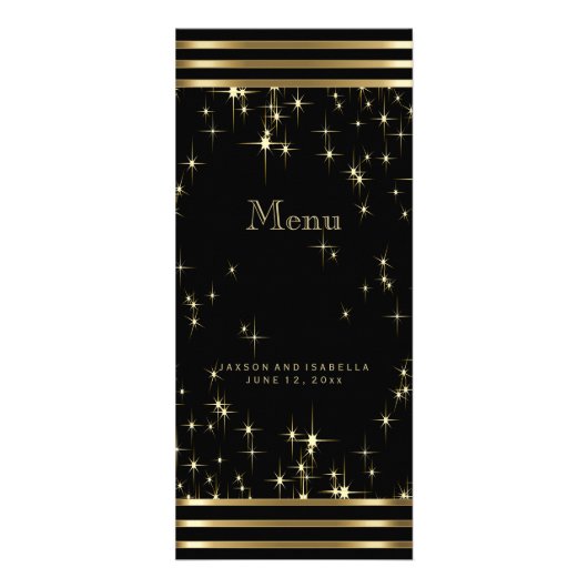 Flammes Noir & Or avec Barres - Menu (Devant)