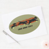 Flamming Flyball Honden Ovale Sticker (Envelop)