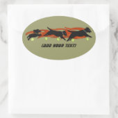 Flamming Flyball Honden Ovale Sticker (Tas)