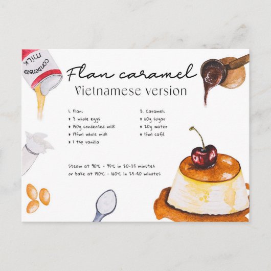 Flan caramel - Ansichtkaart Briefkaart (Voorkant)