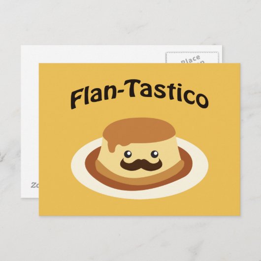 Flan-Tastico! Cute Flan Briefkaart (Voorkant / Achterkant)