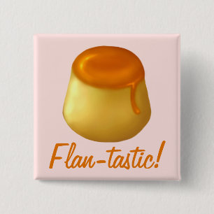 Flan-tastisch! Button/pincode Vierkante Button 5,1 Cm