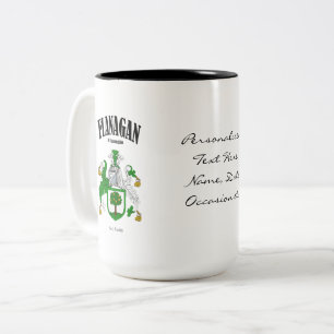 Flanagan Family Crest, Translation & Betekenis Tweekleurige Koffiemok