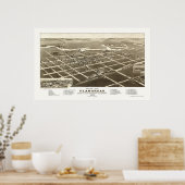 Flandreau, SD Panoramic Map - 1883 Poster (Keuken)