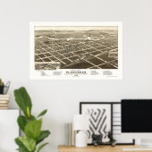 Flandreau, SD Panoramic Map - 1883 Poster (Thuiskantoor)