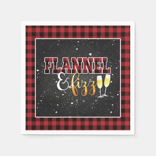 Flanel en Fizz Papier Servet - Rood - Fizz (Voorkant)