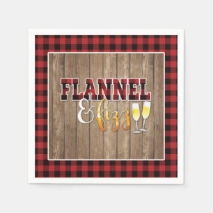 Flanel en Fizz Papieren Servet - Rood - Hout
