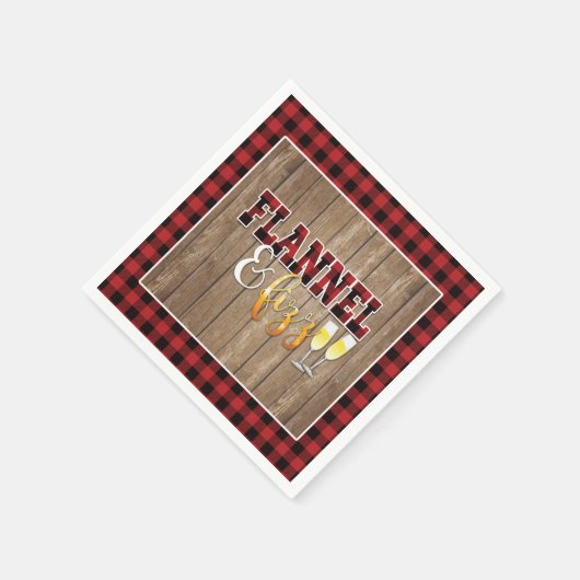 Flanel en Fizz Papieren Servet - Rood - Hout (Hoek)