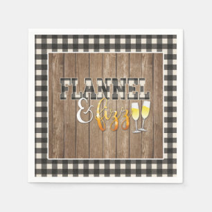 Flanel en Fizz Papieren Servet - Wit - Hout