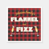 Flanel en Fizz| Rode en zwarte Buffalo Plaid Party Servet (Voorkant)
