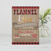 Flanel en Fizz vrijgezellenfeest Kaart (Staand voorkant)