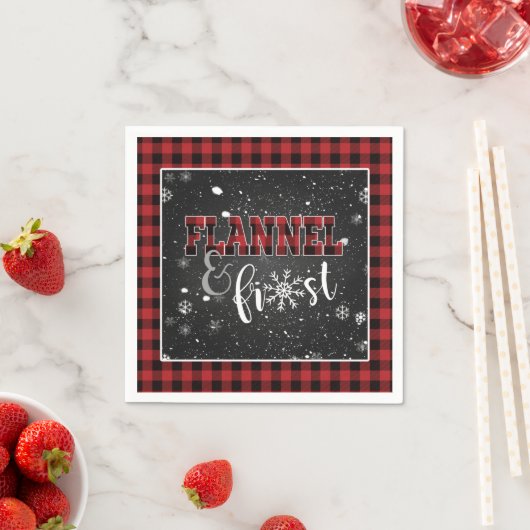 Flanel en Frost Papier Servet - Rood - Sneeuw (Insitu)