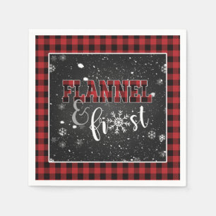 Flanel en Frost Papier Servet - Rood - Sneeuw