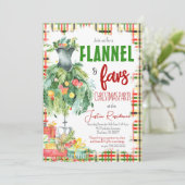 Flanel & Favoriete Dingen Kerstuitnodiging Kaart (Staand voorkant)