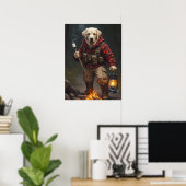 Flanel Fireside Fun met Fetch Poster (Thuiskantoor)