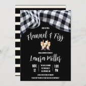 Flanel & Fizz, Plaid, Champagne Vrijgezellenfeest Kaart (Voorkant / Achterkant)