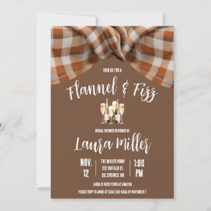 Flanel & Fizz, Plaid, Champagne Vrijgezellenfeest Kaart