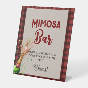 Flanel & fizz winter Bachelorette Mimosa Bar Sign Reclamebord Met Voetstuk