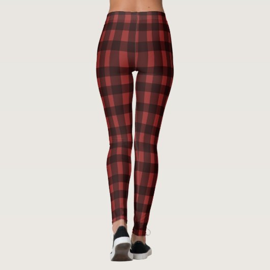 Flanel & fizz winterrood & zwart pl Vrijgezellenfe Leggings (Achterkant)