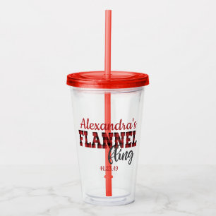 Flanel Fling - Rood - Acryl Tumbler Drinkbeker