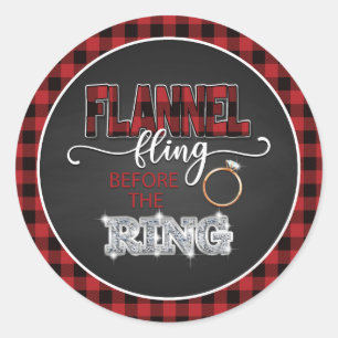 Flanel Fling Voor de Ring Sticker - Rood