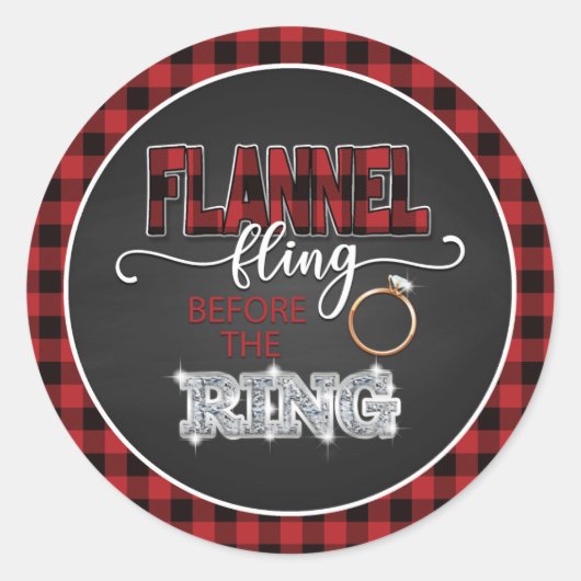 Flanel Fling Voor de Ring Sticker - Rood (Voorkant)