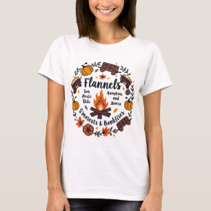 Flanel Herfst Shirt, Pompoenen Hayrides Bonfires T-shirt