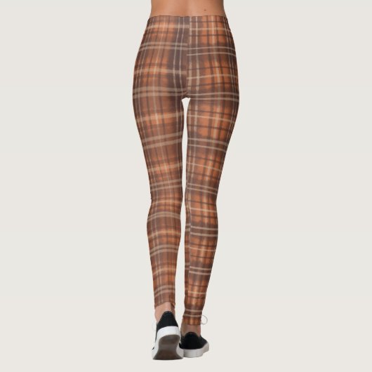 Flanel Plaid Cosy herfst gekleurde Leggings (Achterkant)