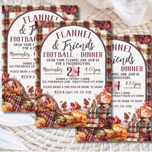 Flanel & Vrienden Football Friendsgiving Diner Kaart