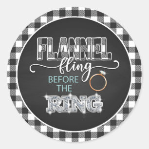 Flanel Vrijgezellenfeest voor de Ring Sticker - Wi